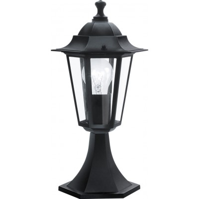 19,95 € Free Shipping | Luminous beacon Eglo Laterna 4 60W Conical Shape Ø 19 cm. Socket lamp Terrace, garden and pool. Retro and vintage Style. Aluminum and glass. Black Color