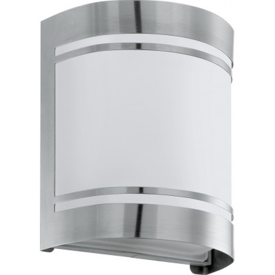Outdoor wall light Eglo Cerno 40W Cylindrical Shape 17×14 cm. Terrace, garden and pool. Modern and design Style. Steel, Stainless steel and Glass. Stainless steel, white and silver Color