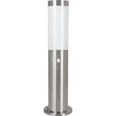 Streetlight Eglo Helsinki 12W Cylindrical Shape Ø 7 cm. Floor lamp Terrace, garden and pool. Modern and design Style. Steel, stainless steel and plastic. Stainless steel, white and silver Color