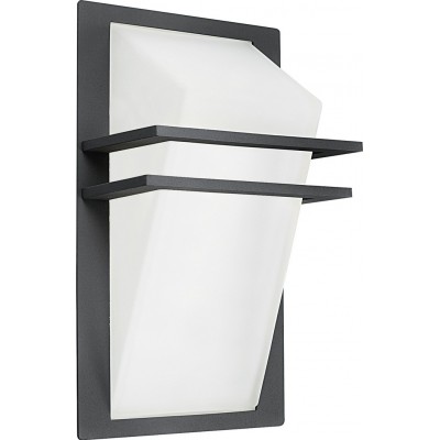 113,95 € Free Shipping | Outdoor wall light Eglo Park 60W Rectangular Shape 35×20 cm. Terrace, garden and pool. Modern and design Style. Aluminum, Glass and Satin glass. Anthracite, white and black Color