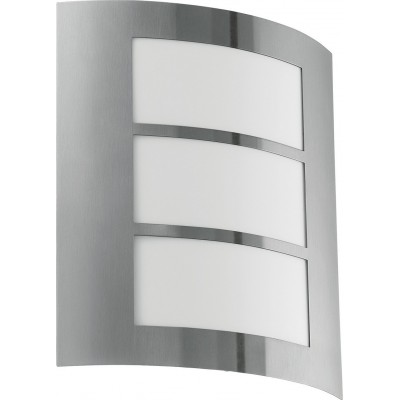 33,95 € Free Shipping | Outdoor wall light Eglo City 60W Rectangular Shape 26×24 cm. Terrace, garden and pool. Modern and design Style. Steel, stainless steel and plastic. Stainless steel, white and silver Color