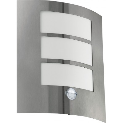 57,95 € Free Shipping | Outdoor wall light Eglo City 60W Rectangular Shape 26×24 cm. Terrace, garden and pool. Modern and design Style. Steel, stainless steel and plastic. Stainless steel, white and silver Color