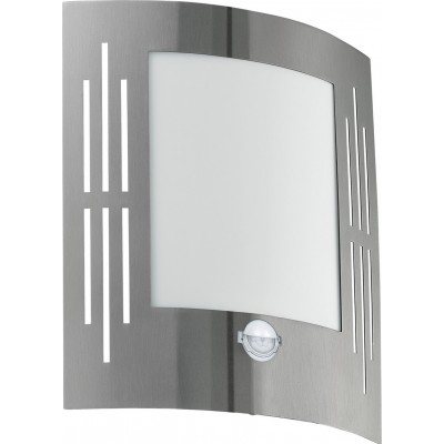 57,95 € Free Shipping | Outdoor wall light Eglo City 60W Rectangular Shape 26×24 cm. Terrace, garden and pool. Modern and design Style. Steel, stainless steel and plastic. Stainless steel, white and silver Color