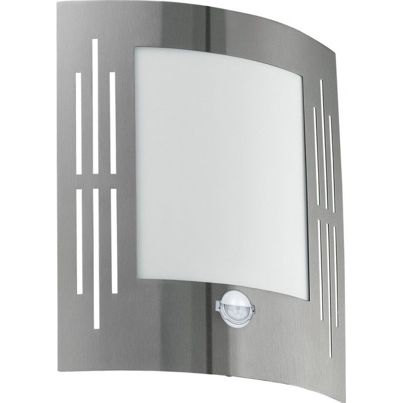 62,95 € Free Shipping | Outdoor wall light Eglo City 60W Rectangular Shape 26×24 cm. Terrace, garden and pool. Modern and design Style. Steel, Stainless steel and Plastic. Stainless steel, white and silver Color
