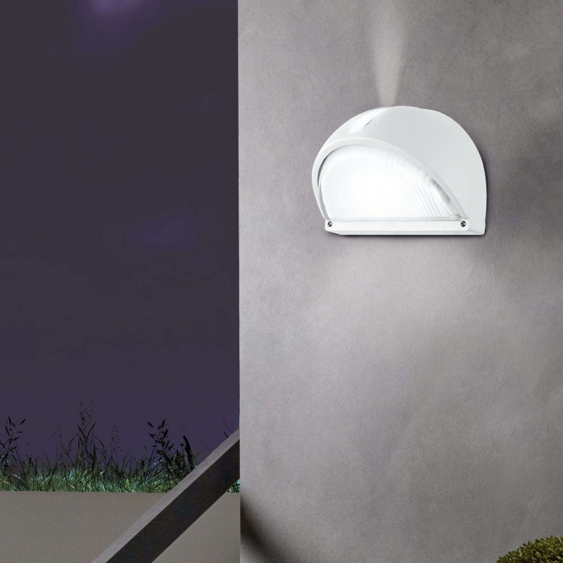 34,95 € Free Shipping | Outdoor wall light Eglo Onja 60W Spherical Shape 22×16 cm. Terrace, garden and pool. Modern and design Style. Aluminum and Glass. White Color