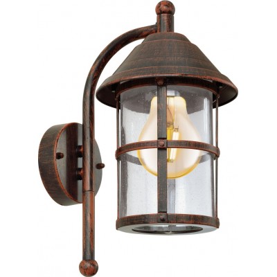 69,95 € Free Shipping | Outdoor wall light Eglo San Telmo 60W Cylindrical Shape 35×18 cm. Terrace, garden and pool. Modern and design Style. Steel, galvanized steel and aluminum. Brown and antique brown Color