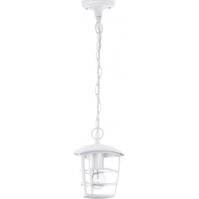 Outdoor lamp Eglo Aloria 60W Cylindrical Shape 69×17 cm. Hanging lamp Terrace, garden and pool. Retro and vintage Style. Aluminum and plastic. White Color