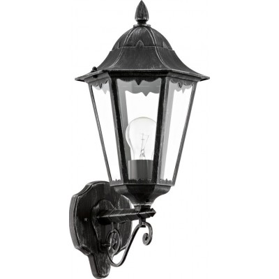 34,95 € Бесплатная доставка | Настенный светильник для улицы Eglo Navedo 60W 48×20 cm. Алюминий и стекло. Чернить и серебро Цвет