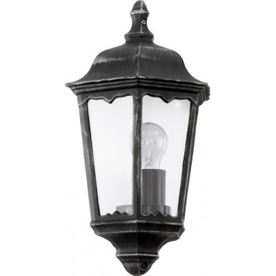 Настенный светильник для улицы Eglo Navedo 60W Пирамидальный Форма 43×29 cm. Терраса, сад и бассейн. Ретро, винтаж и дизайн Стиль. Алюминий и Стекло. Чернить и серебро Цвет