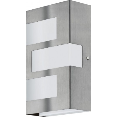 79,95 € Free Shipping | Outdoor wall light Eglo Ralora 7.5W 3000K Warm light. Cubic Shape 24×14 cm. Terrace, garden and pool. Modern and design Style. Steel, stainless steel and plastic. Stainless steel, white and silver Color