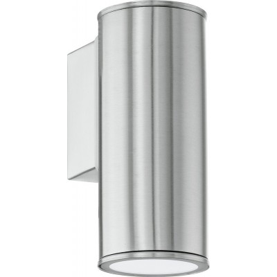 Outdoor wall light Eglo Riga 3W Cylindrical Shape 15×7 cm. Terrace, garden and pool. Modern and design Style. Steel and stainless steel. Stainless steel and silver Color