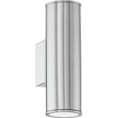 64,95 € Free Shipping | Outdoor wall light Eglo Riga 6W Cylindrical Shape 20×7 cm. Terrace, garden and pool. Modern and design Style. Steel and stainless steel. Stainless steel and silver Color