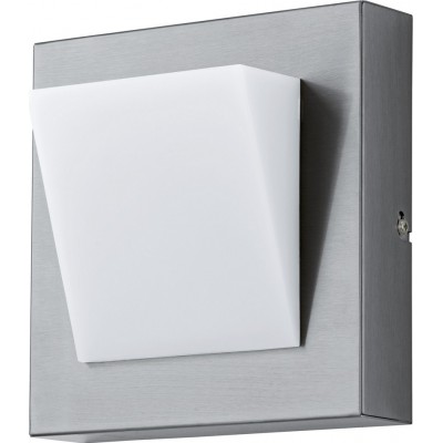 Outdoor wall light Eglo Calgary 1 4W 3000K Warm light. 20×20 cm. Steel, stainless steel and plastic. Stainless steel, white and silver Color