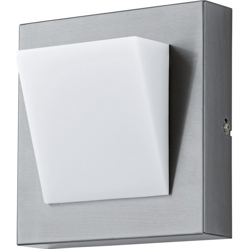 53,95 € Free Shipping | Outdoor wall light Eglo Calgary 1 4W 3000K Warm light. Square Shape 20×20 cm. Terrace, garden and pool. Modern and design Style. Steel, Stainless steel and Plastic. Stainless steel, white and silver Color