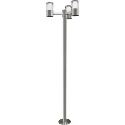 Éclairage public Eglo Basalgo 1 11W 3000K Lumière chaude. Façonner Cylindrique Ø 49 cm. Terrasse, jardin et piscine. Style moderne et conception. Acier, Acier inoxidable et Plastique. Couleur acier inoxidable, blanc et argent