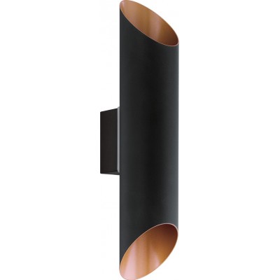 63,95 € Free Shipping | Outdoor wall light Eglo Agolada 7.5W 3000K Warm light. Cylindrical Shape 36×8 cm. Terrace, garden and pool. Modern and design Style. Steel and galvanized steel. Copper, golden and black Color