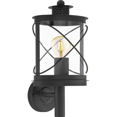 Applique murale d'extérieur Eglo Hilburn 60W 38×20 cm. Acier, acier galvanisé et plastique. Couleur noir
