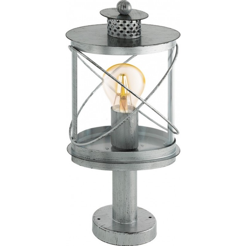 Светящийся маяк Eglo Hilburn 1 60W Цилиндрический Форма 41×20 cm. Розетка лампы Терраса, сад и бассейн. Ретро и винтаж Стиль. Стали, Оцинкованная сталь и Пластик. Серебро и античное серебро Цвет