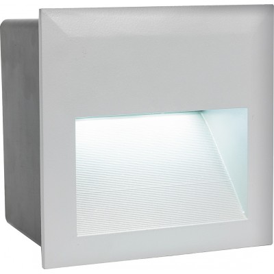 地下照明 Eglo Zimba LED 3.7W 4000K 中性光. 正方形 形状 14×14 cm. 阳台, 花园 和 水池. 现代的 和 工业的 风格. 铝. 银 颜色