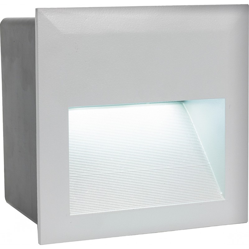 59,95 € Free Shipping | In-Ground lighting Eglo Zimba LED 3.7W 4000K Neutral light. Square Shape 14×14 cm. Terrace, garden and pool. Modern and industrial Style. Aluminum. Silver Color