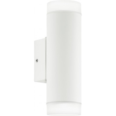 Aplique de pared exterior Eglo Riga LED 10W 21×7 cm. Acero, acero galvanizado y plástico. Color blanco y satinado