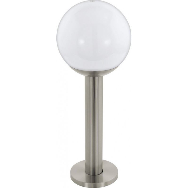 106,95 € Free Shipping | Luminous beacon Eglo Nisia C 9W Spherical Shape Ø 20 cm. Socket lamp Terrace, garden and pool. Modern and design Style. Steel, stainless steel and plastic. Stainless steel, white and silver Color