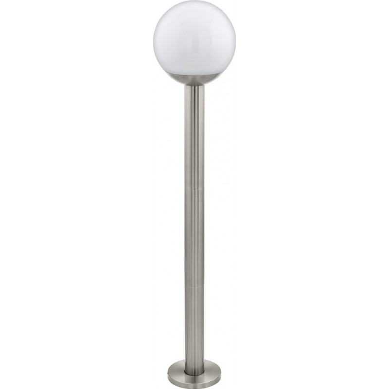 141,95 € Free Shipping | Streetlight Eglo Nisia C 9W Spherical Shape Ø 20 cm. Floor lamp Terrace, garden and pool. Modern and design Style. Steel, stainless steel and plastic. Stainless steel, white and silver Color