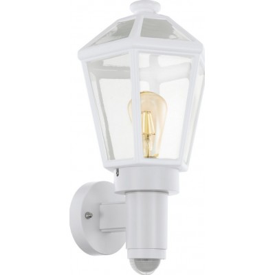 Outdoor wall light Eglo Monselice 28W Pyramidal Shape 43×20 cm. Terrace, garden and pool. Retro, vintage and design Style. Plastic and glass. White Color