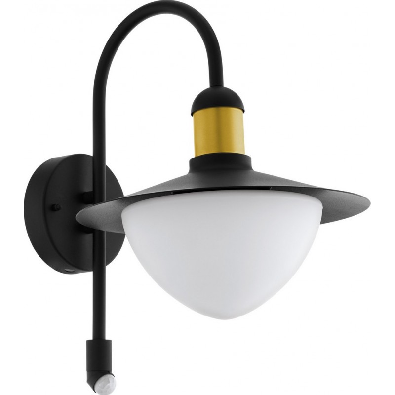 103,95 € Free Shipping | Outdoor wall light Eglo Sirmione 60W Conical Shape 38×27 cm. Terrace, garden and pool. Retro, vintage and modern Style. Steel, galvanized steel and glass. White, golden and black Color