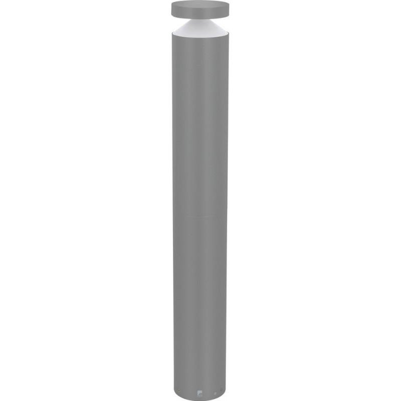 Luminous beacon Eglo Melzo 11W 3000K Warm light. Cylindrical Shape Ø 13 cm. Terrace, garden and pool. Modern and design Style. Aluminum and Plastic. Silver Color