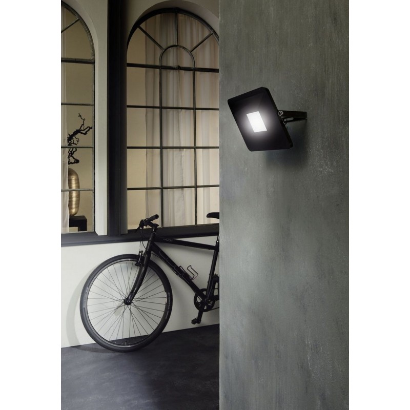 58,95 € Free Shipping | Flood and spotlight Eglo Faedo 3 50W 5000K Neutral light. Rectangular Shape 21×15 cm. Terrace, garden and pool. Modern and design Style. Aluminum and Glass. Black Color