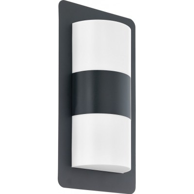43,95 € Бесплатная доставка | Настенный светильник для улицы Eglo Cistierna 20W 35×18 cm. Стали, оцинкованная сталь и пластик. Антрацит, белый и чернить Цвет