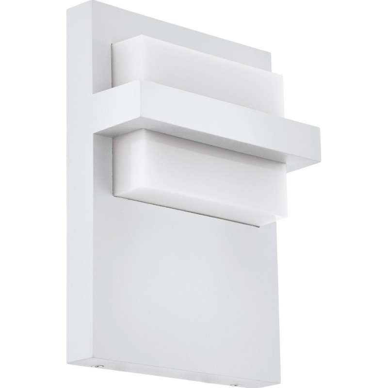 39,95 € Envío gratis | Aplique de pared exterior Eglo Culpina 10W 3000K Luz cálida. Forma Cúbica 27×19 cm. Terraza, jardín y piscina. Estilo moderno y diseño. Aluminio y Plástico. Color blanco