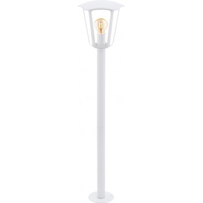 Streetlight Eglo Monreale 60W Conical Shape Ø 23 cm. Floor lamp Terrace, garden and pool. Modern and design Style. Aluminum and plastic. White Color