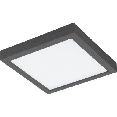 Außenlampe Eglo Argolis C 22W 2700K Sehr warmes Licht. Quadratische Gestalten 30×30 cm. Wand- und Deckenleuchte Terrasse, garten und schwimmbad. Modern und design Stil. Aluminium und Plastik. Anthrazit, weiß und schwarz Farbe