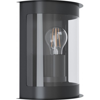 49,95 € Free Shipping | Outdoor wall light Eglo Daril 1 28W Cylindrical Shape 24×20 cm. Terrace, garden and pool. Modern, design and cool Style. Steel, galvanized steel and plastic. Black Color