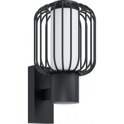Outdoor wall light Eglo Ravello 28W Cylindrical Shape 28×17 cm. Terrace, garden and pool. Modern, design and cool Style. Steel, galvanized steel and plastic. White and black Color