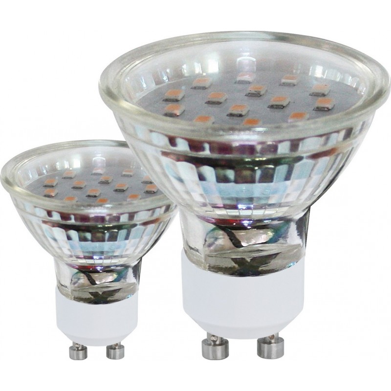 3,95 € Free Shipping | LED light bulb Eglo LM LED GU10 3W GU10 LED 3000K Warm light. Conical Shape Ø 5 cm. Glass