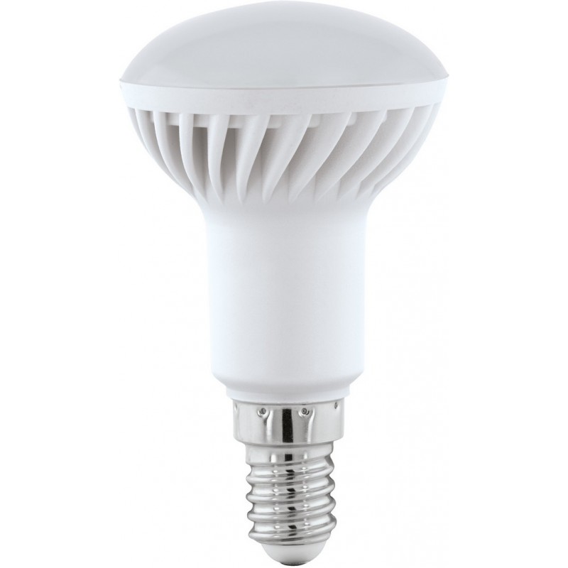 6,95 € Free Shipping | LED light bulb Eglo LM LED E14 5W E14 LED R50 3000K Warm light. Conical Shape Ø 5 cm. Plastic. Opal Color