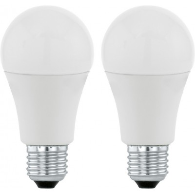 LED light bulb Eglo LM LED E27 10W E27 LED A60 3000K Warm light. Oval Shape Ø 6 cm. Plastic. Opal Color