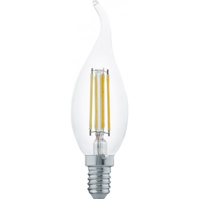LED light bulb Eglo LM LED E14 4W E14 LED CF35 2700K Very warm light. Oval Shape Ø 3 cm. Glass