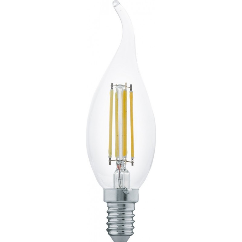 2,95 € Бесплатная доставка | Светодиодная лампа Eglo LM LED E14 4W E14 LED CF35 2700K Очень теплый свет. Овал Форма Ø 3 cm. Стекло
