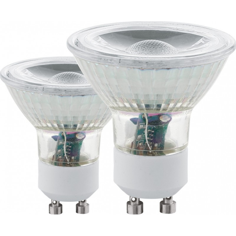 5,95 € Free Shipping | LED light bulb Eglo LM LED GU10 5W GU10 LED 4000K Neutral light. Conical Shape Ø 5 cm. Glass