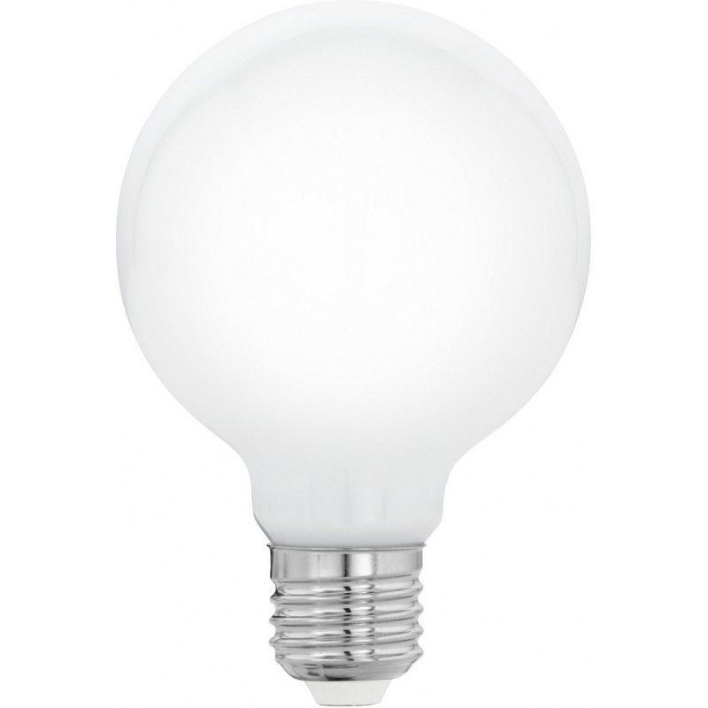 6,95 € Free Shipping | LED light bulb Eglo LM LED E27 5W E27 LED G80 2700K Very warm light. Spherical Shape Ø 8 cm. Glass. Opal Color