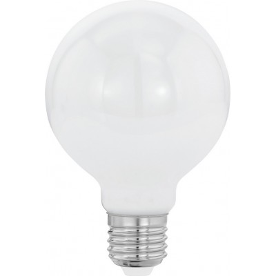 7,95 € Free Shipping | LED light bulb Eglo LM LED E27 7W E27 LED G80 2700K Very warm light. Spherical Shape Ø 8 cm. Glass. Opal Color