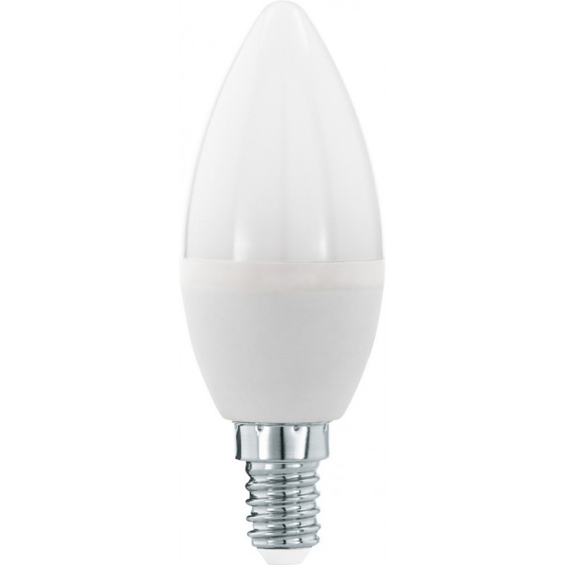 2,95 € 送料無料 | LED電球 Eglo LM LED E14 6W E14 LED C37 3000K 暖かい光. 細長い 形状 Ø 3 cm. プラスチック. オパール カラー