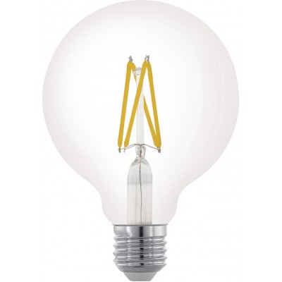 Ampoule LED Eglo LM LED E27 6W E27 LED G95 2700K Lumière très chaude. Façonner Ovale Ø 9 cm. Verre