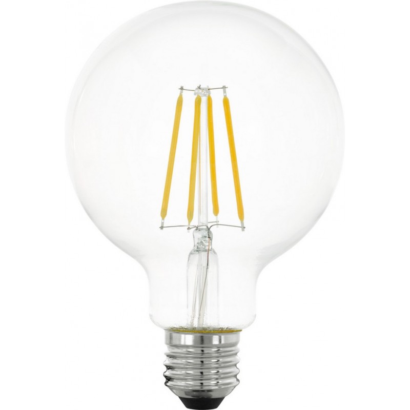 13,95 € Free Shipping | LED light bulb Eglo LM LED E27 6W E27 LED G95 2700K Very warm light. Spherical Shape Ø 9 cm. Glass