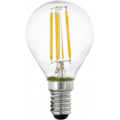 6,95 € Free Shipping | LED light bulb Eglo LM LED E14 4W E14 LED P45 2700K Very warm light. Spherical Shape Ø 4 cm. Glass