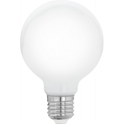 8,95 € Free Shipping | LED light bulb Eglo LM LED E27 8W E27 LED G80 2700K Very warm light. Spherical Shape Ø 8 cm. Glass. Opal Color